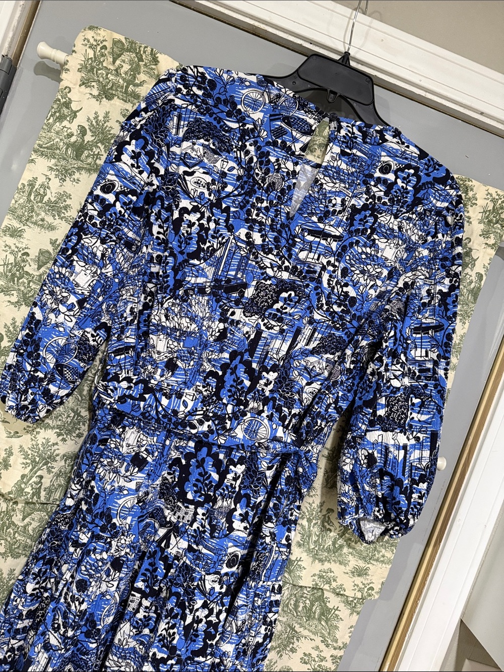 NWOT kate spade Scenic Stroll NY Blue Printed Midi Dress - Picture 11 of 15